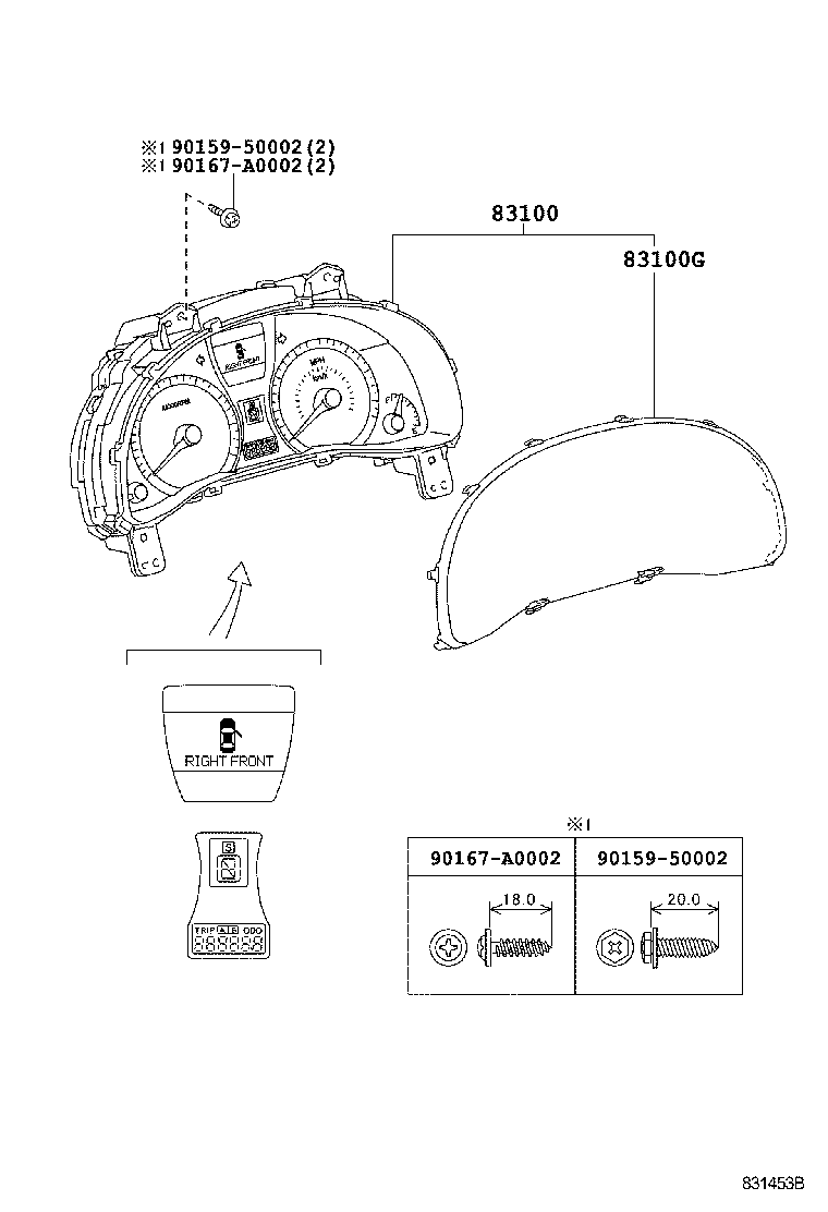 Toyota 83800-0E680 METER ASSY, COMBINATION