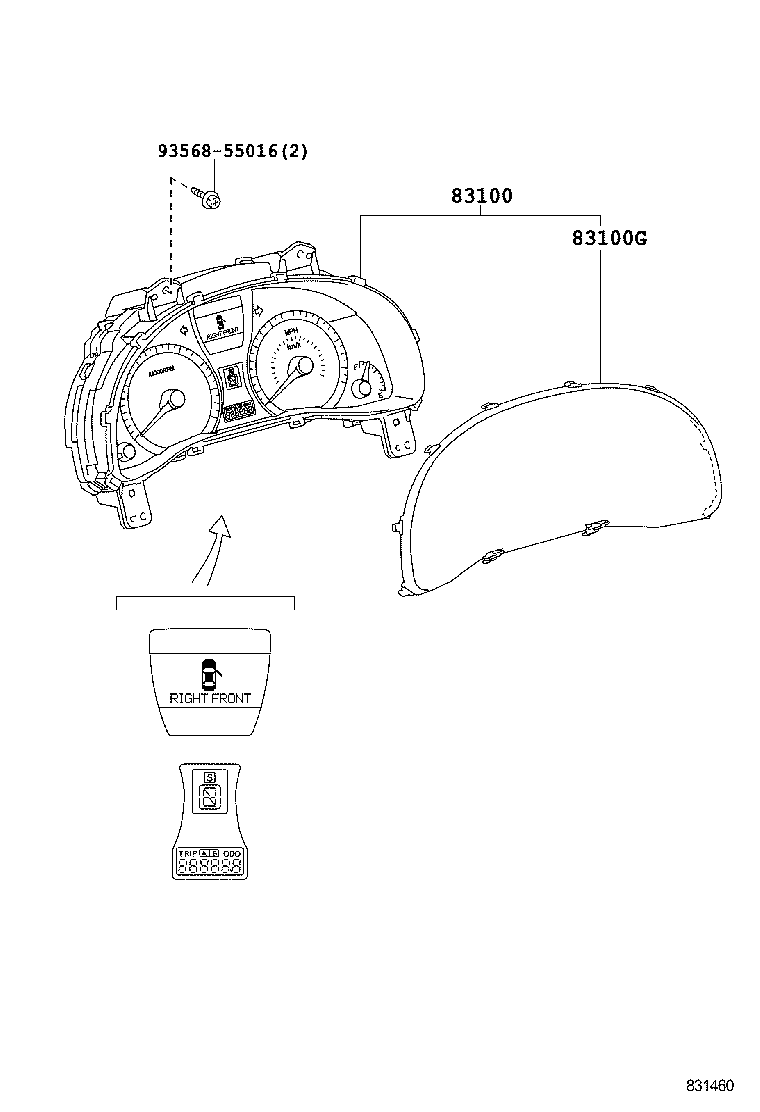 83141-48020 COMPUTER, COMBINATION METER MIRROR product image