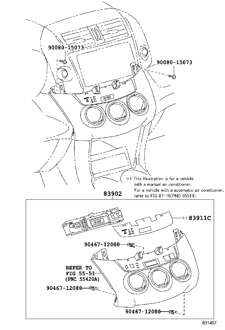 83852-0R010 GLASS, COMBINATION METER product image
