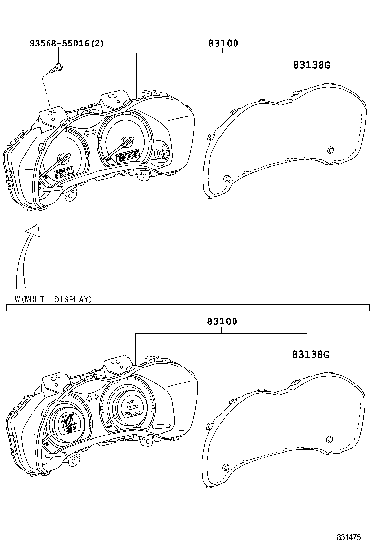 83852-02P50 GLASS, COMBINATION METER product image