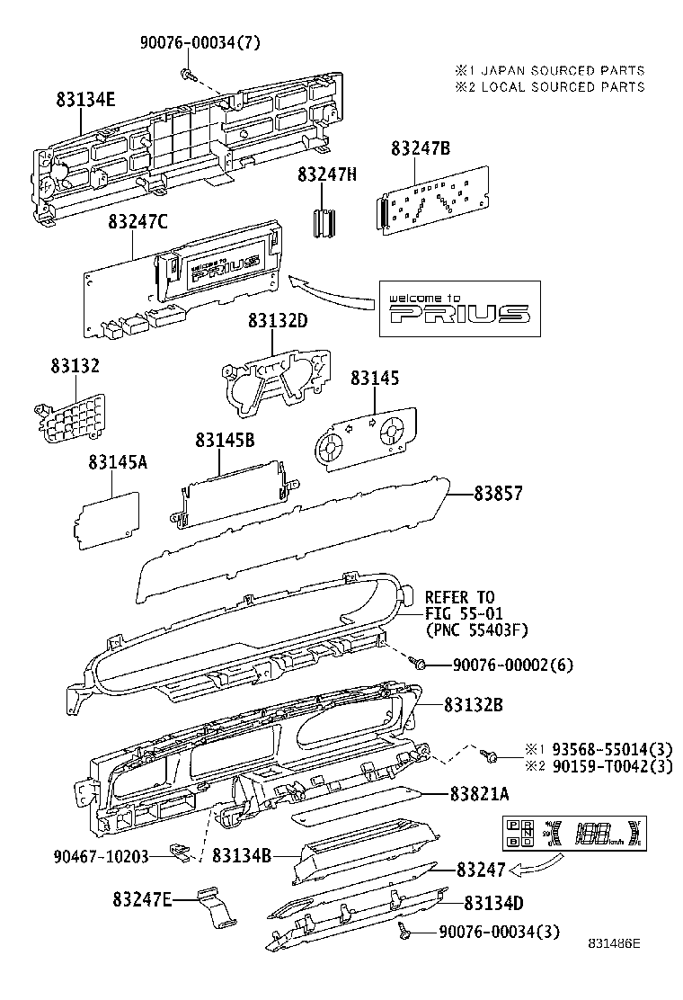 83141-47010 COMPUTER, COMBINATION METER MIRROR product image