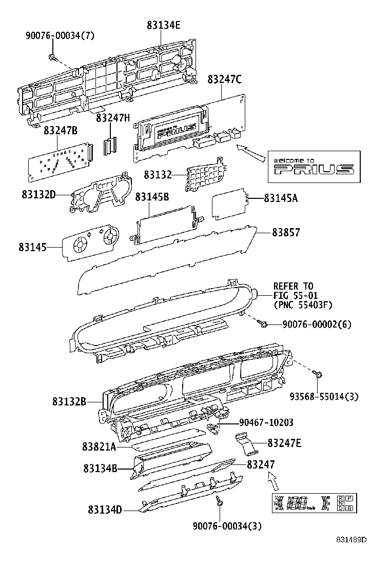 Toyota 83841-47360 CASE, COMBINATION METER