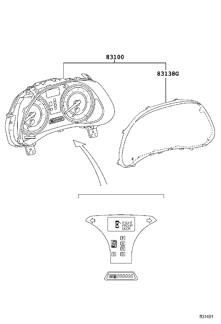 83852-53C00 GLASS, COMBINATION METER product image