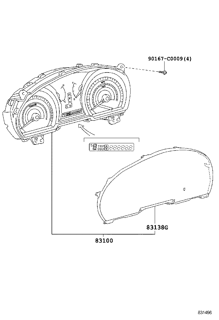 83910-0E010 CLOCK ASSY product image