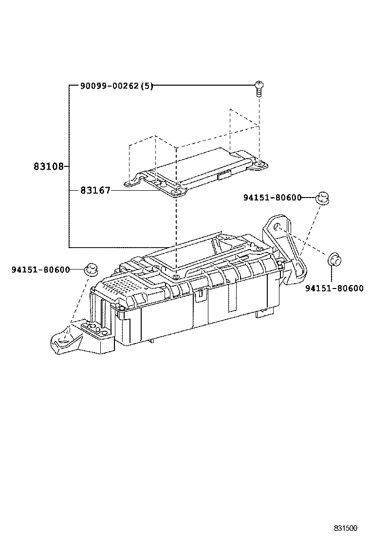 83167-75020 GLASS, COMBINATION METER MIRROR product image