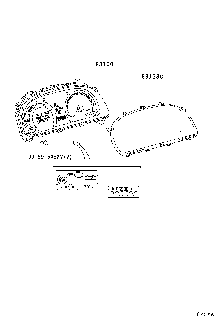 83108-75010 MIRROR SUB-ASSY, METER product image