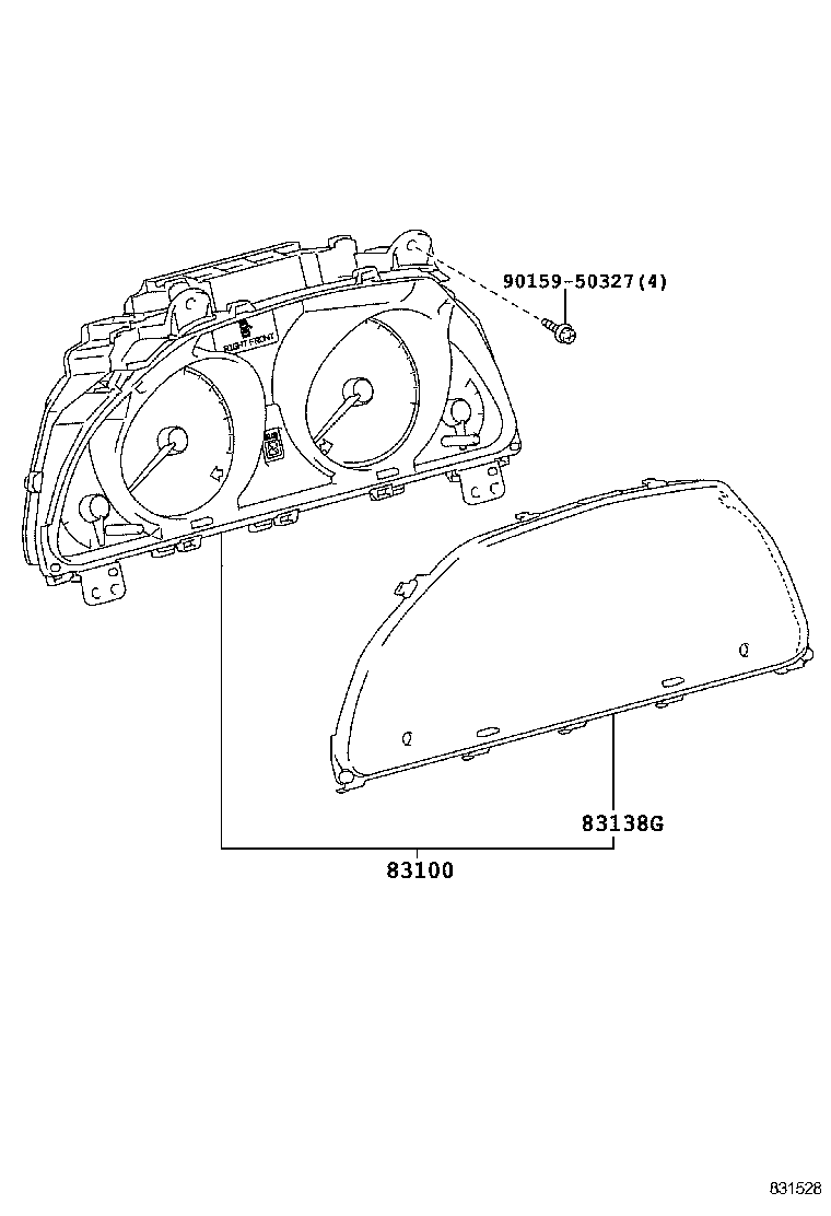 83852-22800 GLASS, COMBINATION METER product image