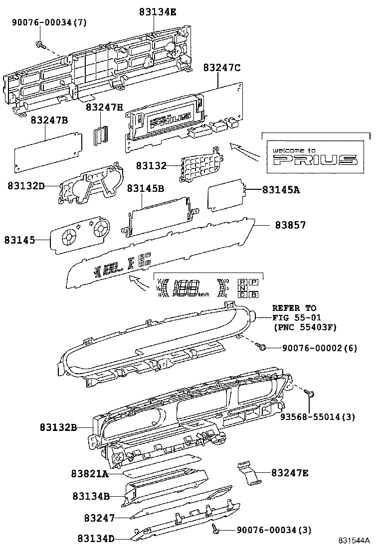 Toyota 83831-47480 LENS, METER, NO.2