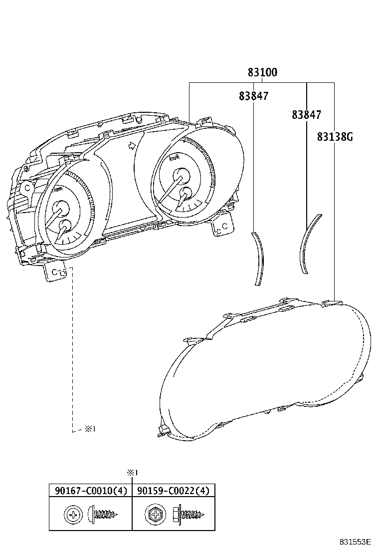 83852-0G050 GLASS, COMBINATION METER product image