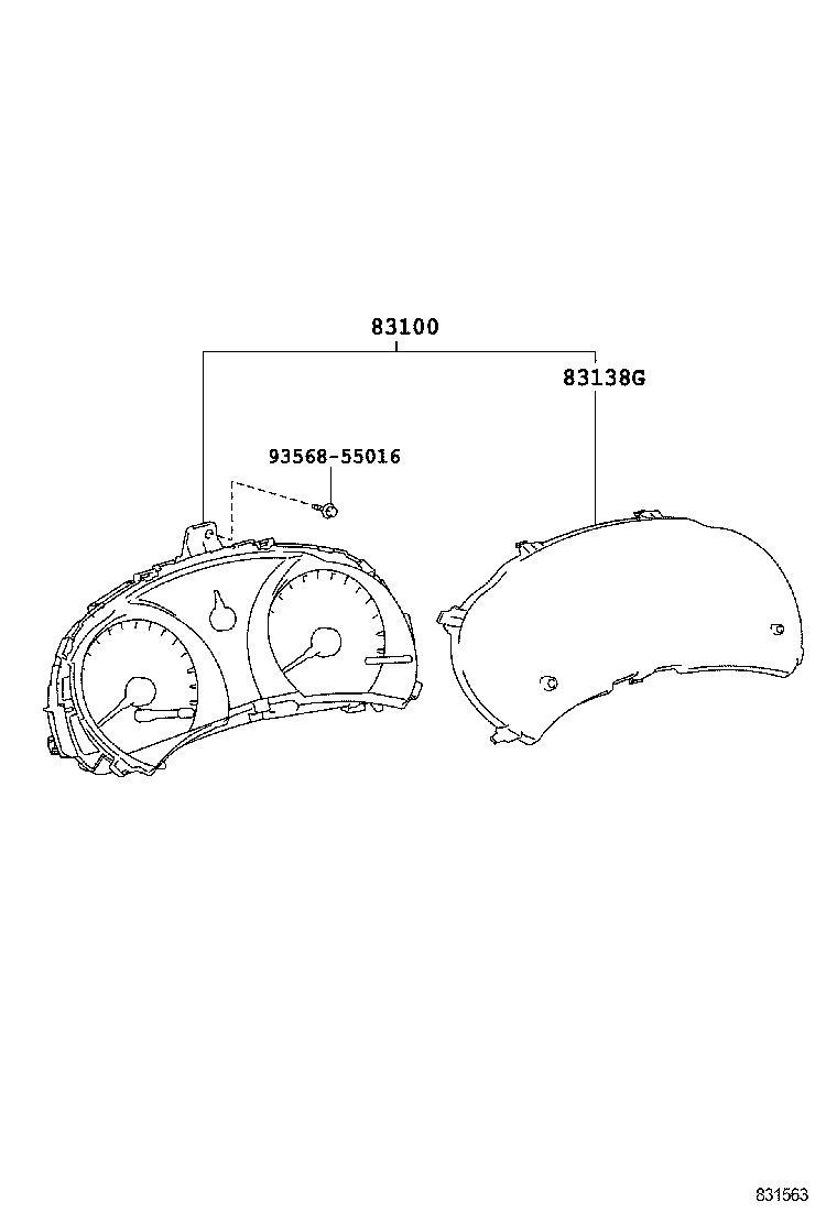 83852-21400 GLASS, COMBINATION METER product image