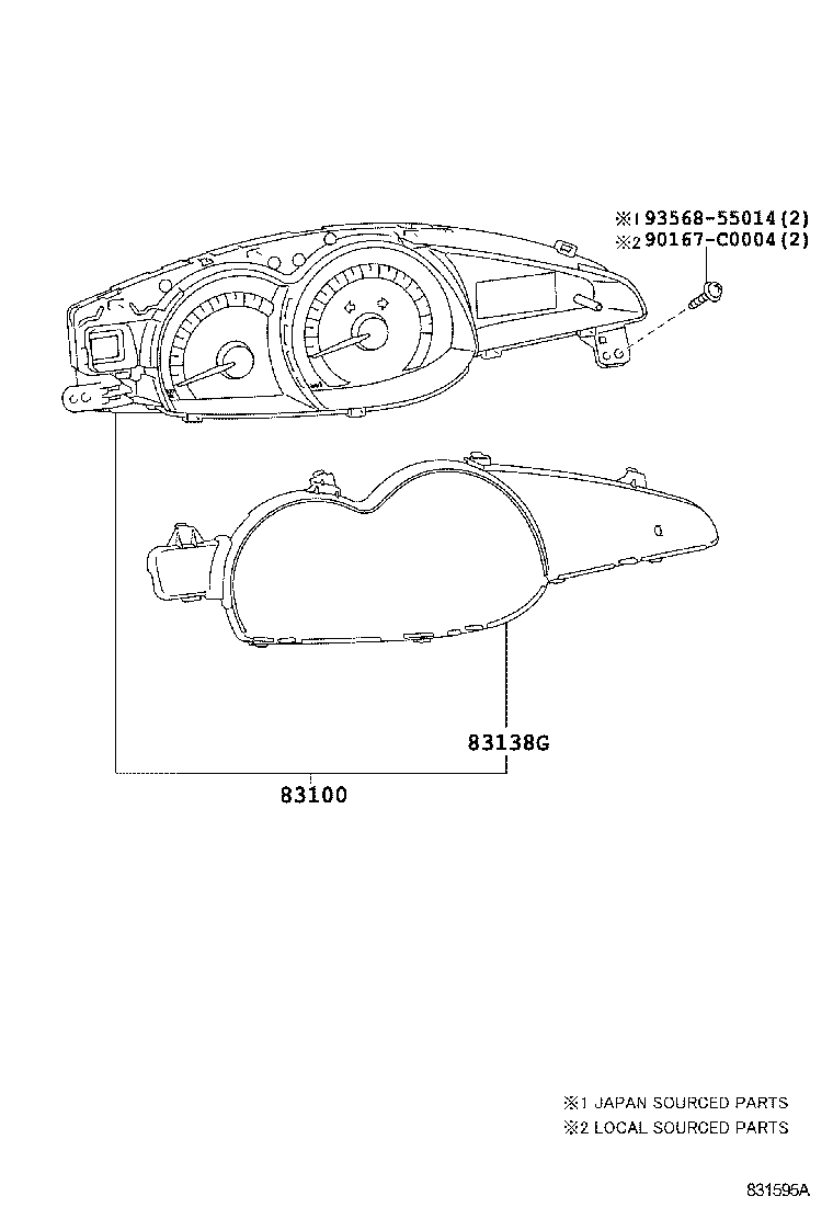 83852-0F280 GLASS, COMBINATION METER product image