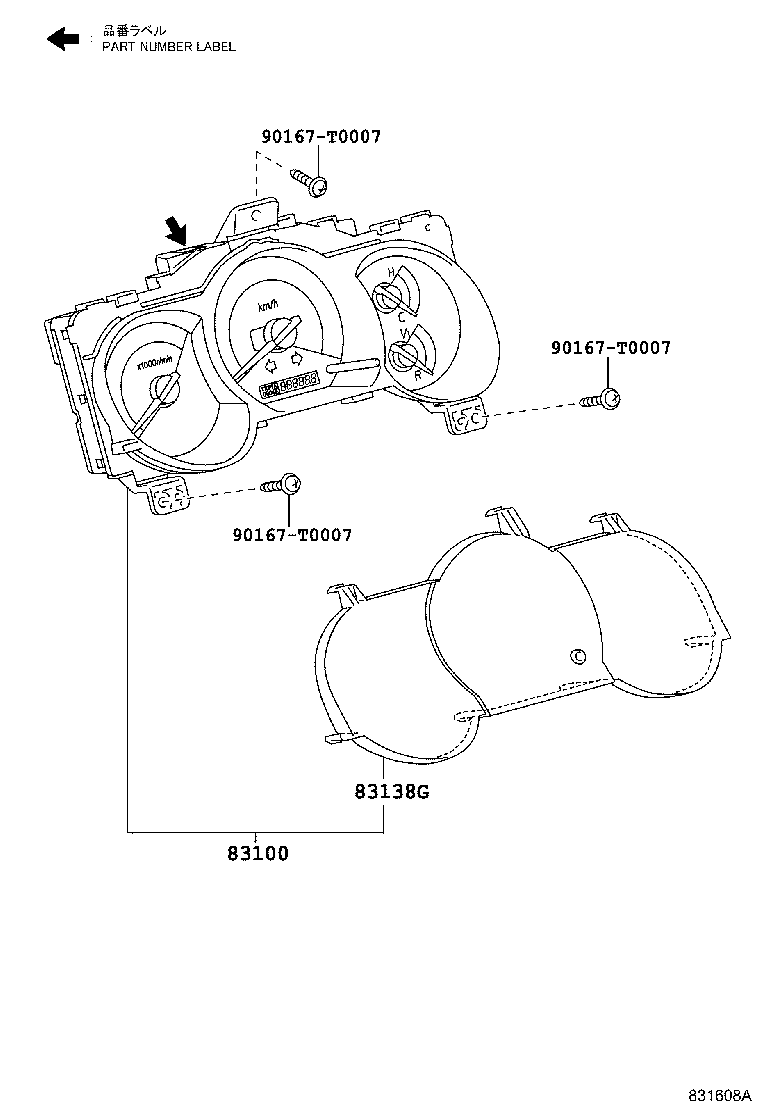 Toyota 83800-FAS90 METER ASSY, COMBINATION