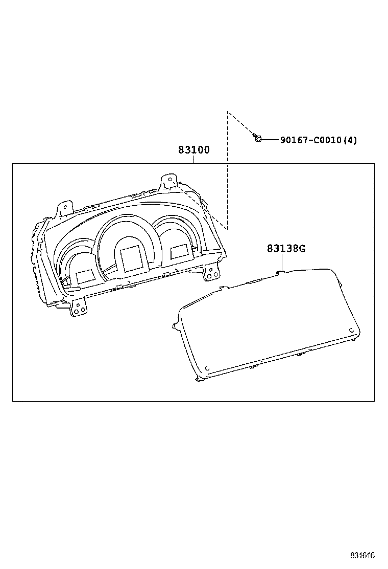 83852-0X360 GLASS, COMBINATION METER product image