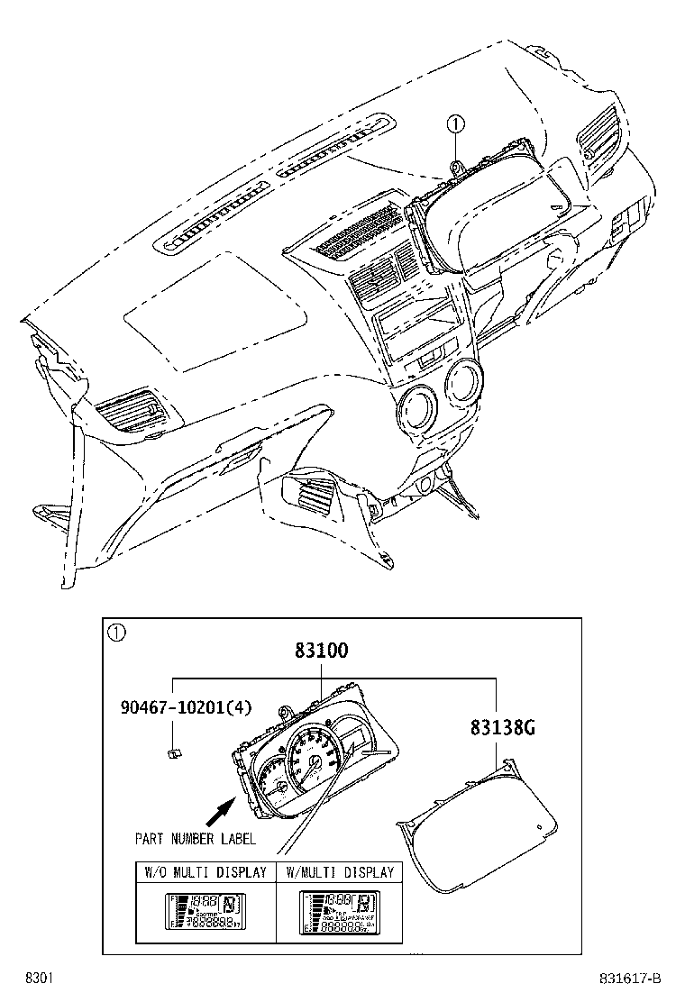 Toyota 83800-BZP01 METER ASSY, COMBINATION