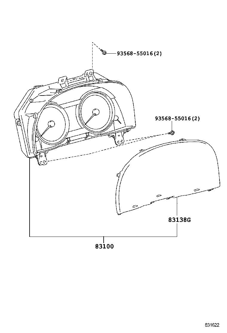 83141-30170 COMPUTER, COMBINATION METER MIRROR product image