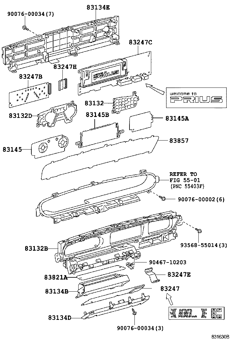 Toyota 83831-47780 LENS, METER, NO.1