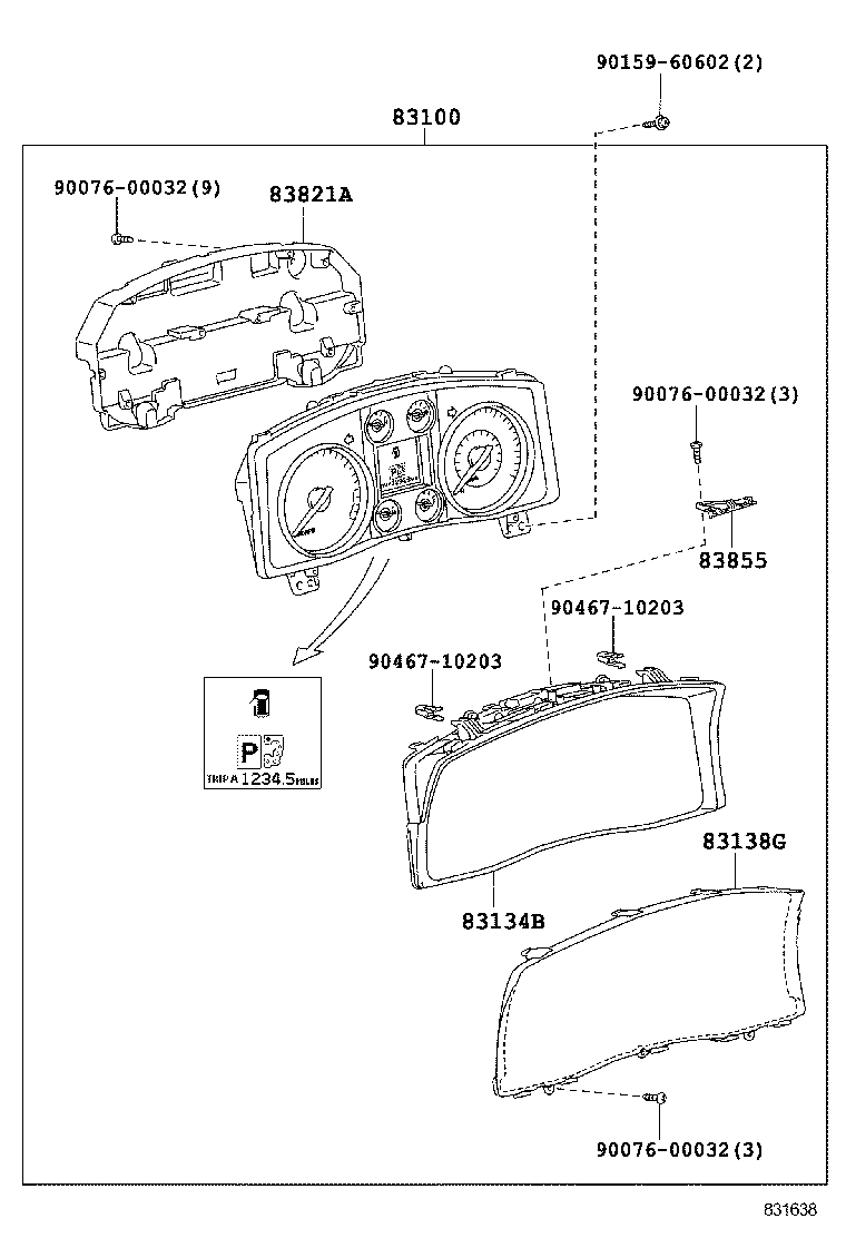 83855-60F70 BRACKET, COMBINATION METER, NO.1 product image