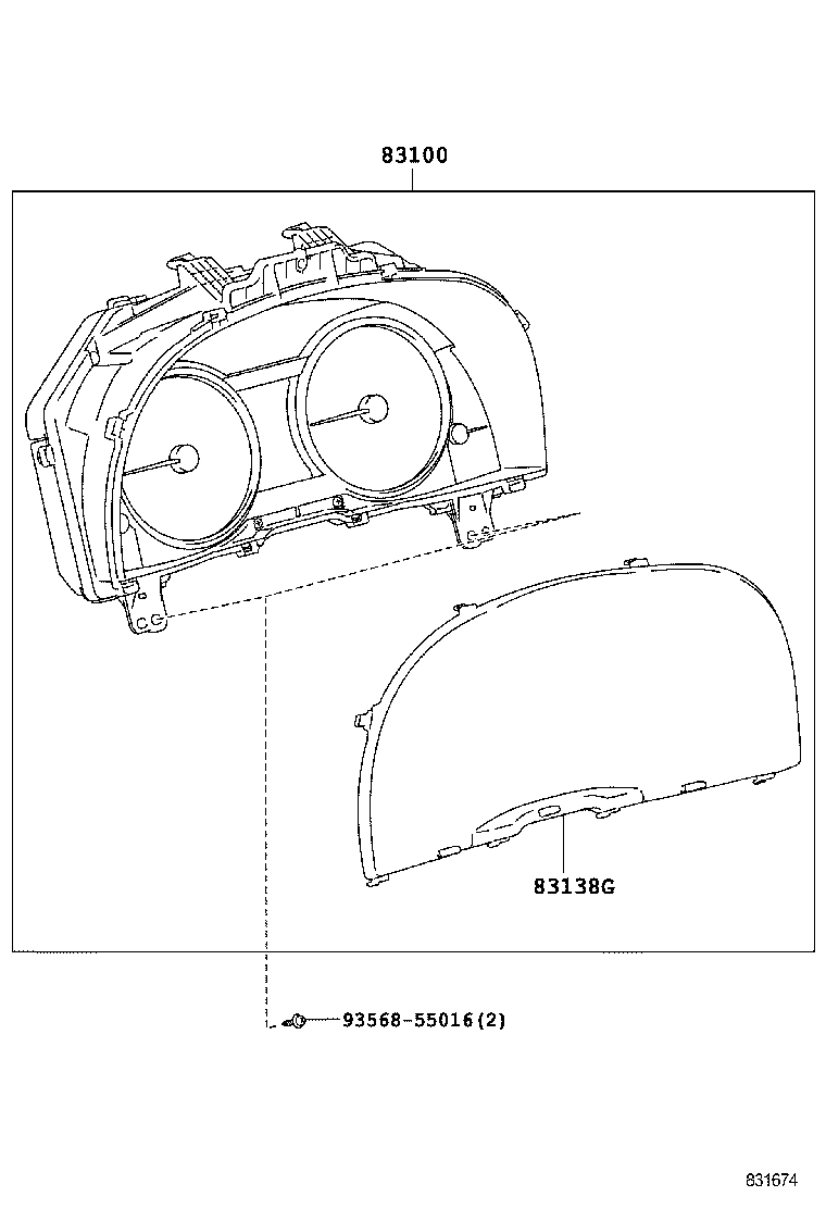 83852-33M50 GLASS, COMBINATION METER product image