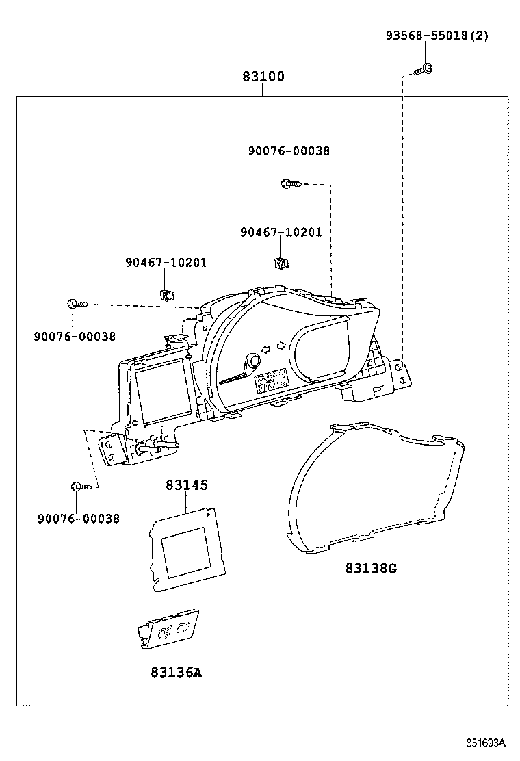 Toyota 83800-74390 METER ASSY, COMBINATION