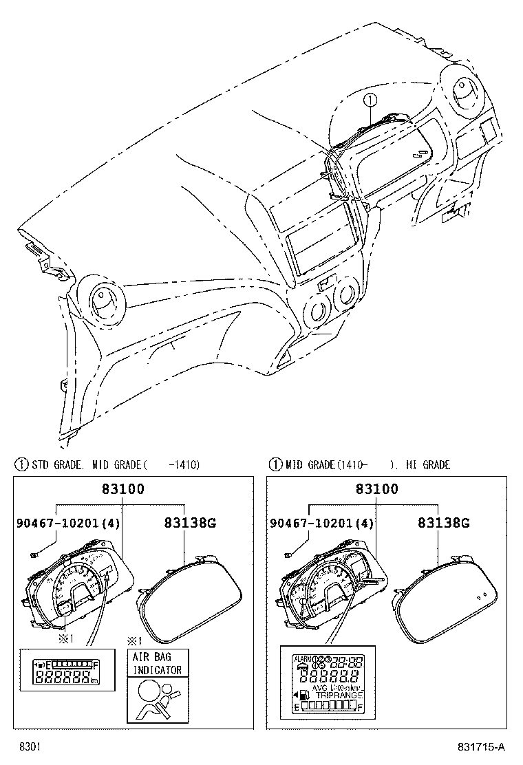 83852-BZ160 GLASS, COMBINATION METER product image