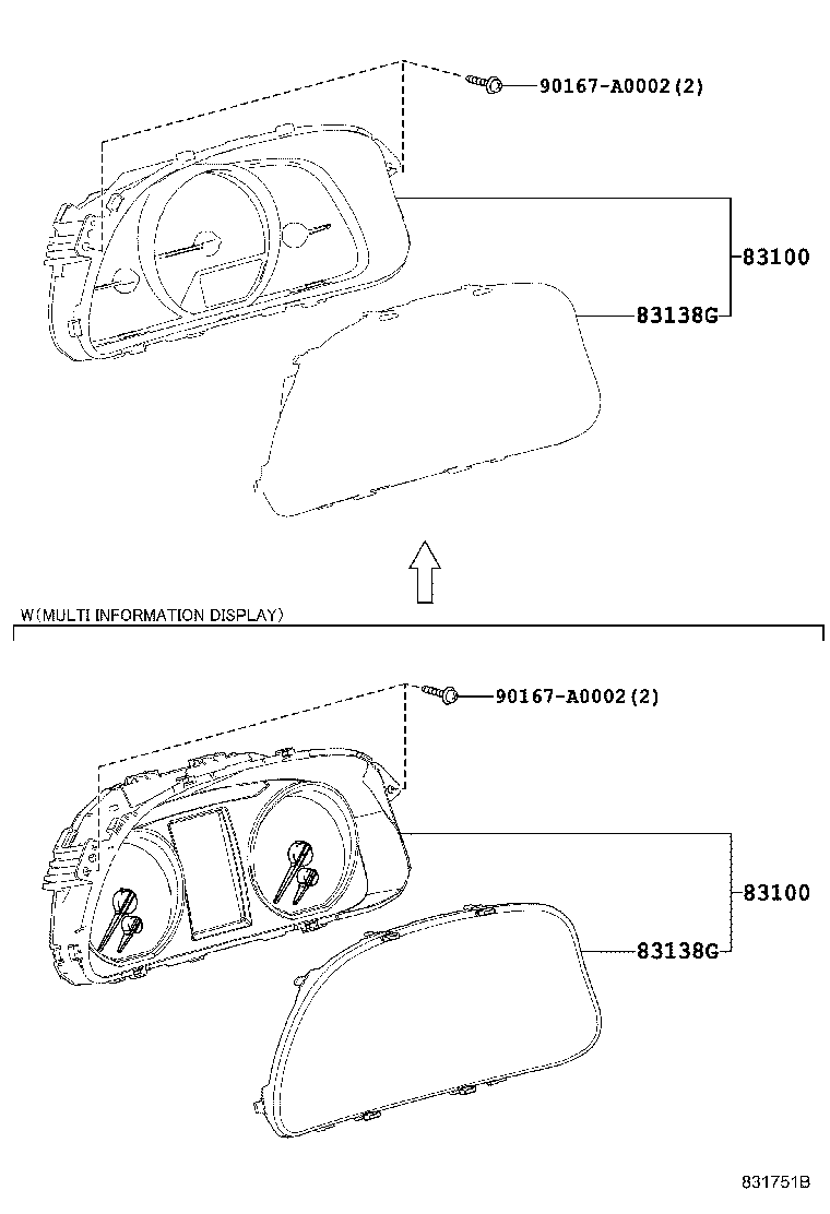 Toyota 83852-0R050 GLASS, COMBINATION METER