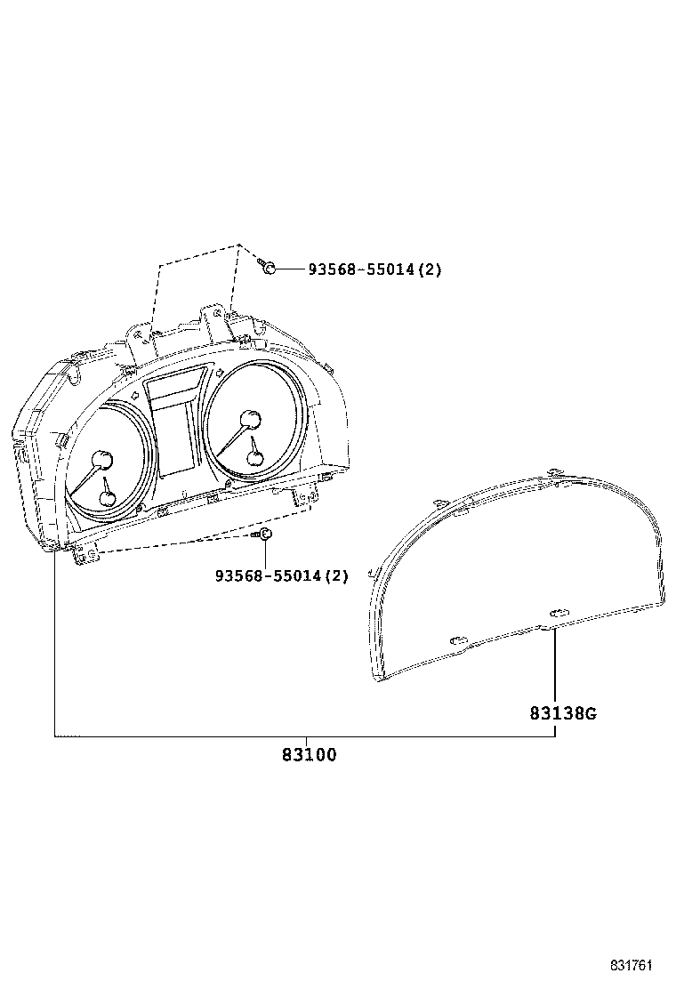 83852-30Q10 GLASS, COMBINATION METER product image