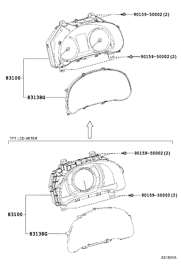 Toyota 83852-53F70 GLASS, COMBINATION METER