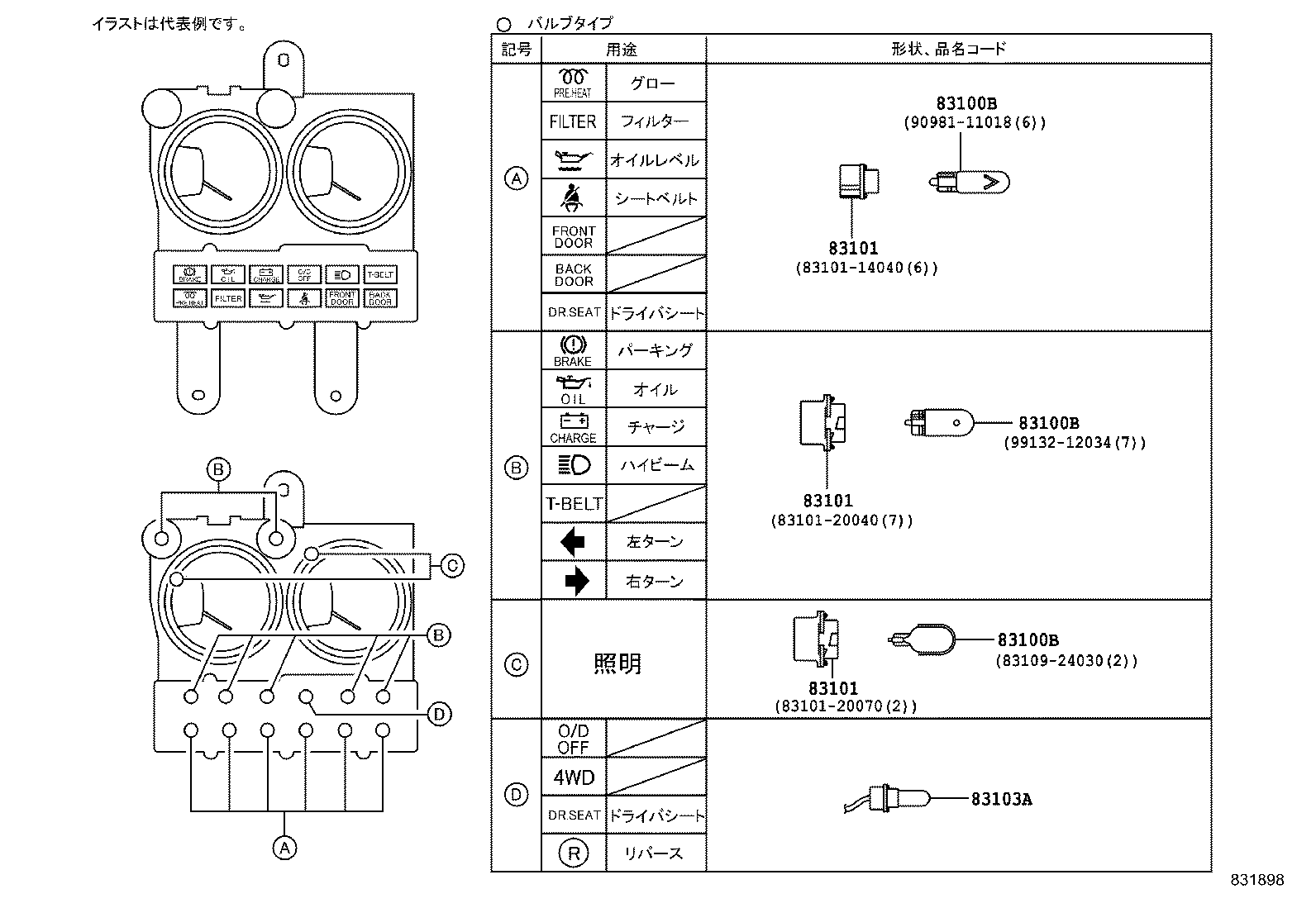 83103-90D01 LAMP SUB-ASSY, METER product image