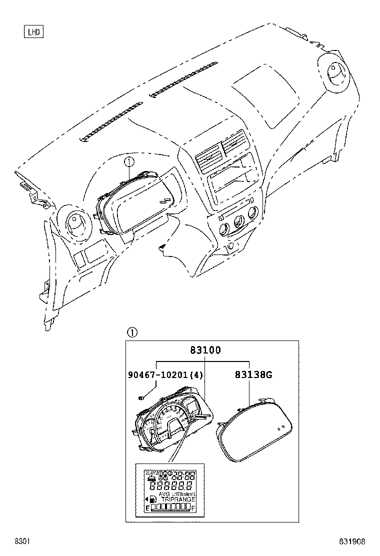 83852-BZ160 GLASS, COMBINATION METER product image
