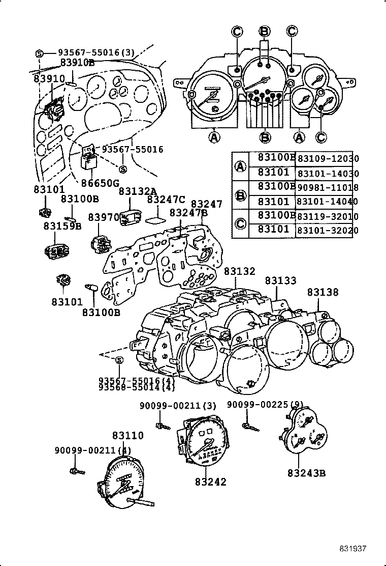83841-14010 CASE, COMBINATION METER product image