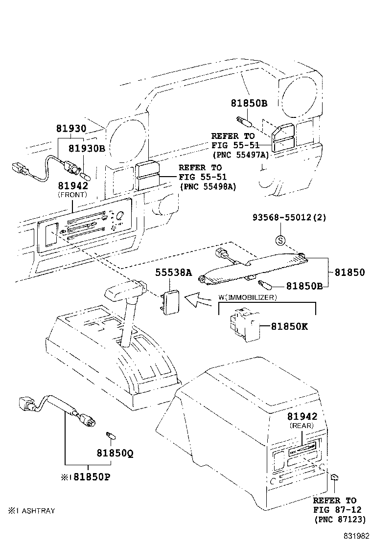 81850-60600 ASHTRAY RECEPTACLE LAMP product image