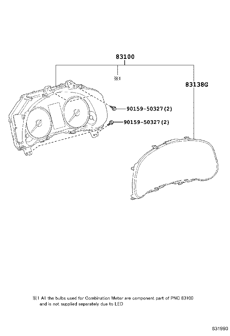 83108-78110 MIRROR SUB-ASSY, METER product image