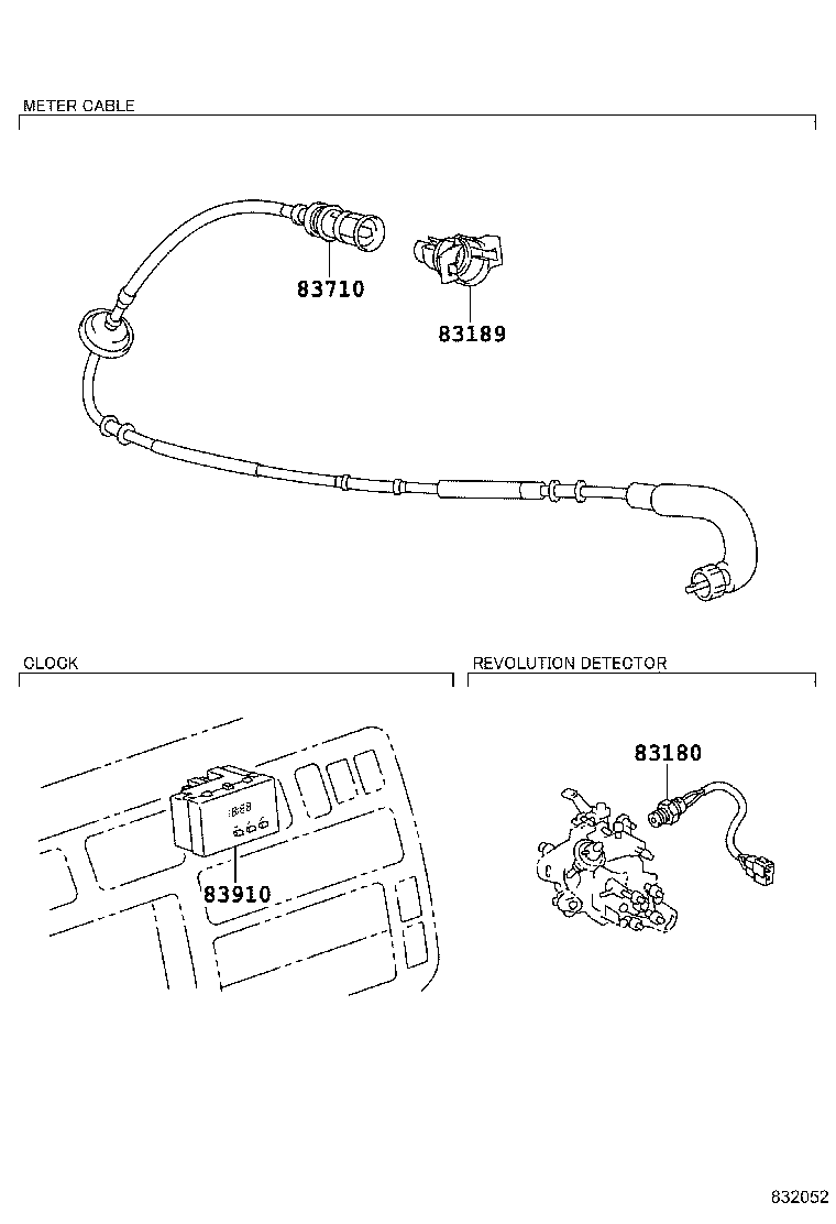 83243-37280 TACHOMETER ASSY, ENGINE product image