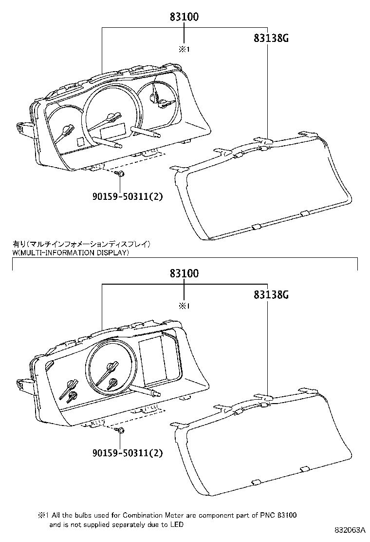 83852-26D70 GLASS, COMBINATION METER product image