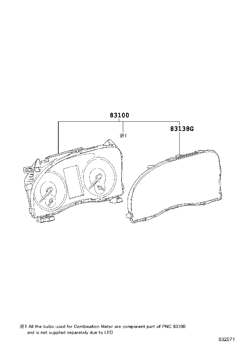 83852-58560 GLASS, COMBINATION METER product image