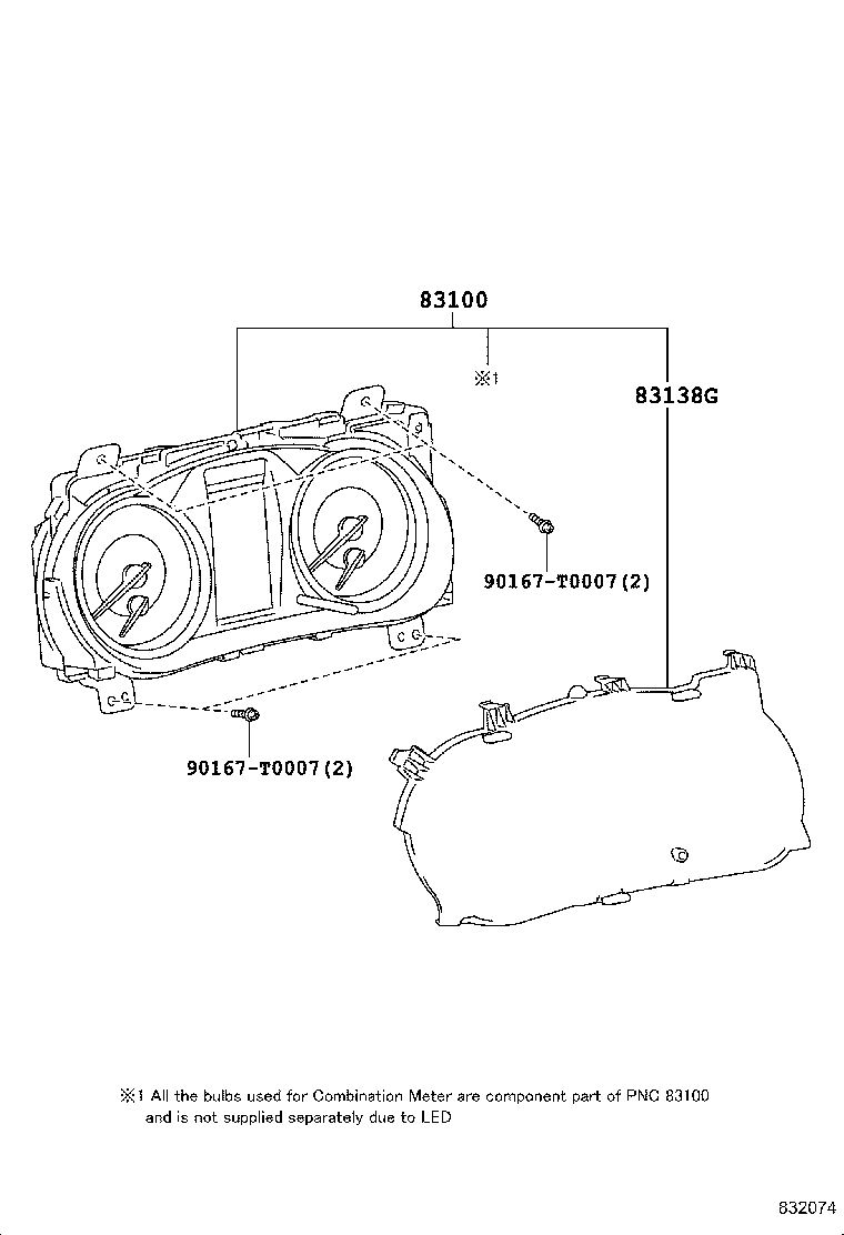83852-FBC40 GLASS, COMBINATION METER product image