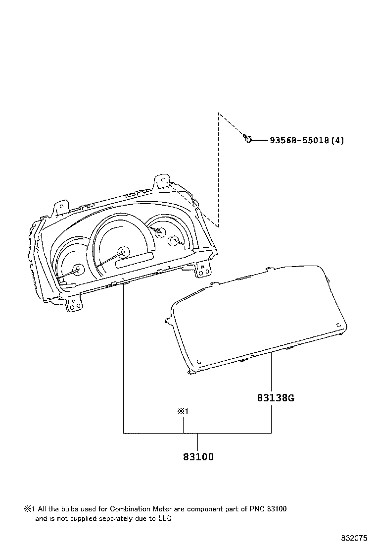 83852-0X290 GLASS, COMBINATION METER product image