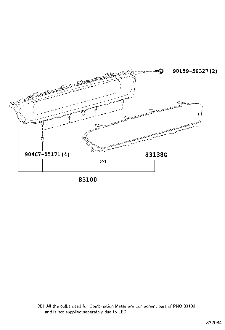 83852-62010 GLASS, COMBINATION METER product image