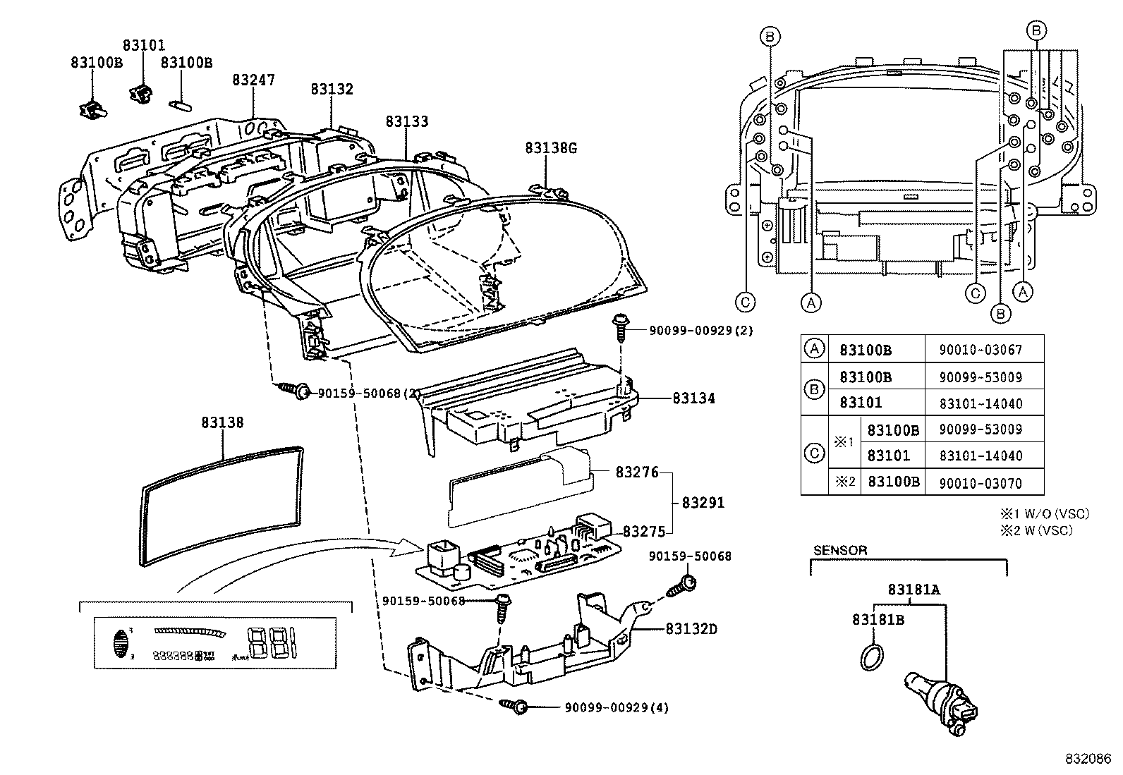 83221-52090 SPEEDOMETER ASSY product image