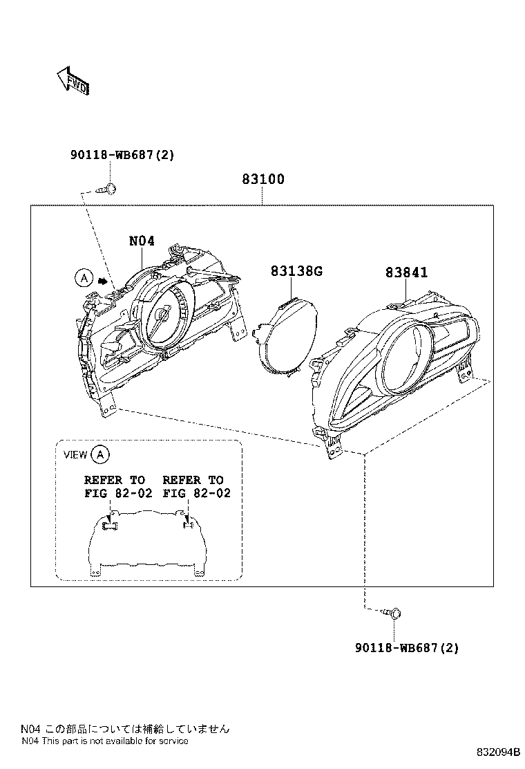 Toyota 83800-WB044 METER ASSY, COMBINATION