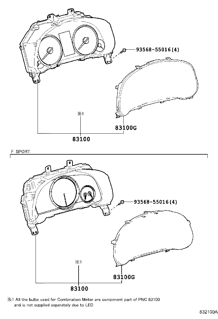Toyota 83800-4D080 METER ASSY, COMBINATION