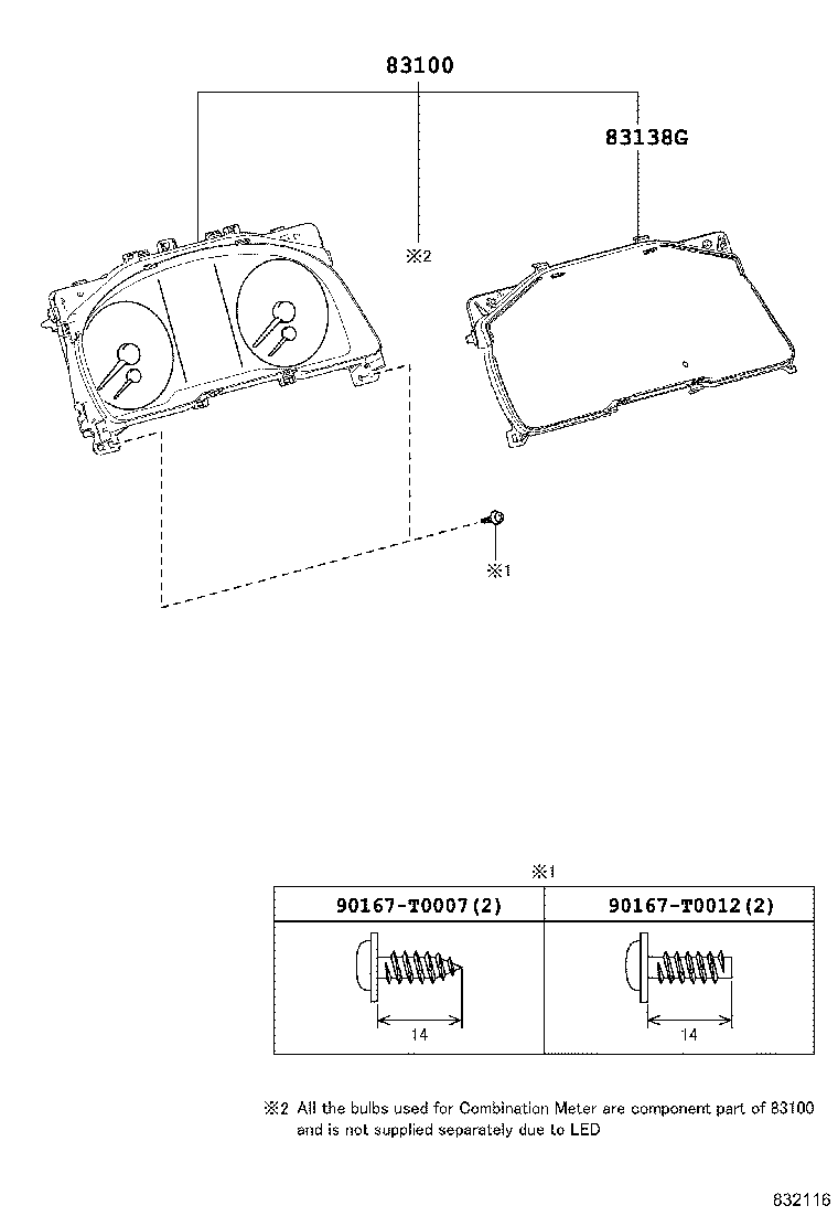83852-FB670 GLASS, COMBINATION METER product image