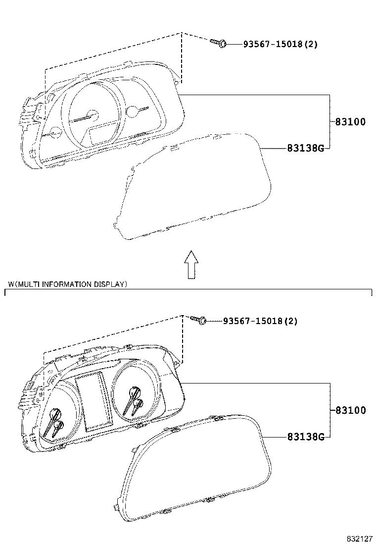 83852-0R310 GLASS, COMBINATION METER product image