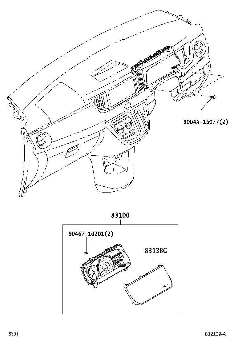 83852-BZ180 GLASS, COMBINATION METER product image
