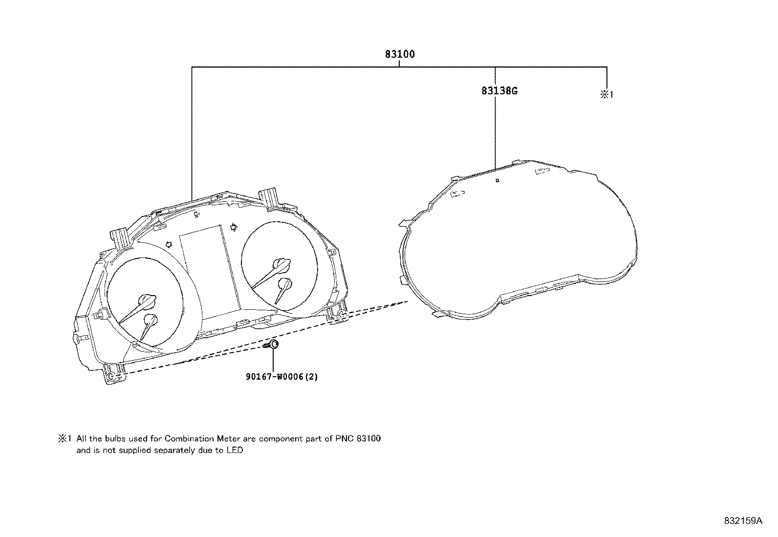 Toyota 83800-F4100 METER ASSY, COMBINATION