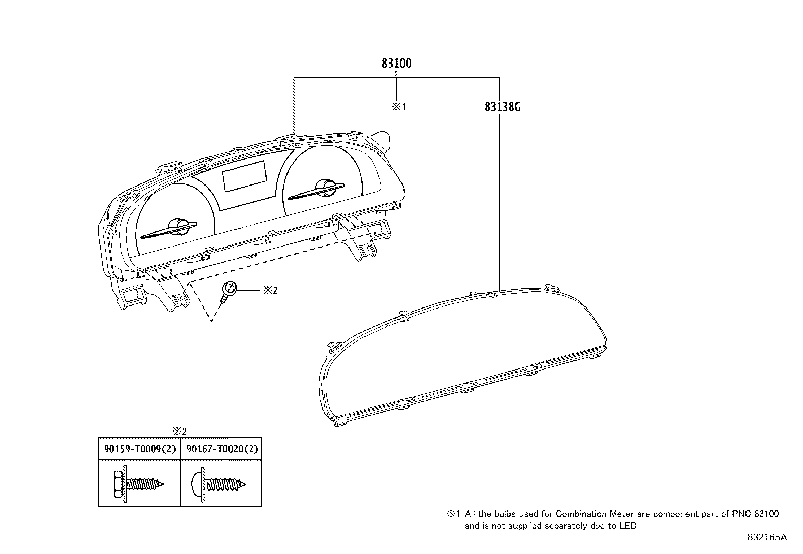 83852-0UT10 GLASS, COMBINATION METER product image