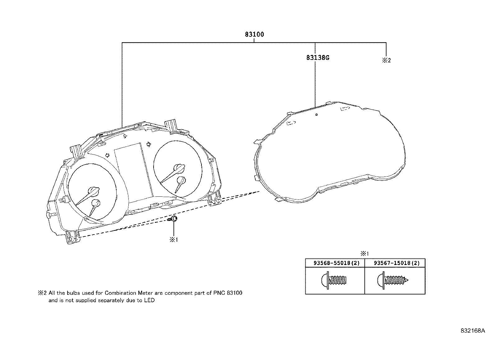 Toyota 83800-10C01 METER ASSY, COMBINATION