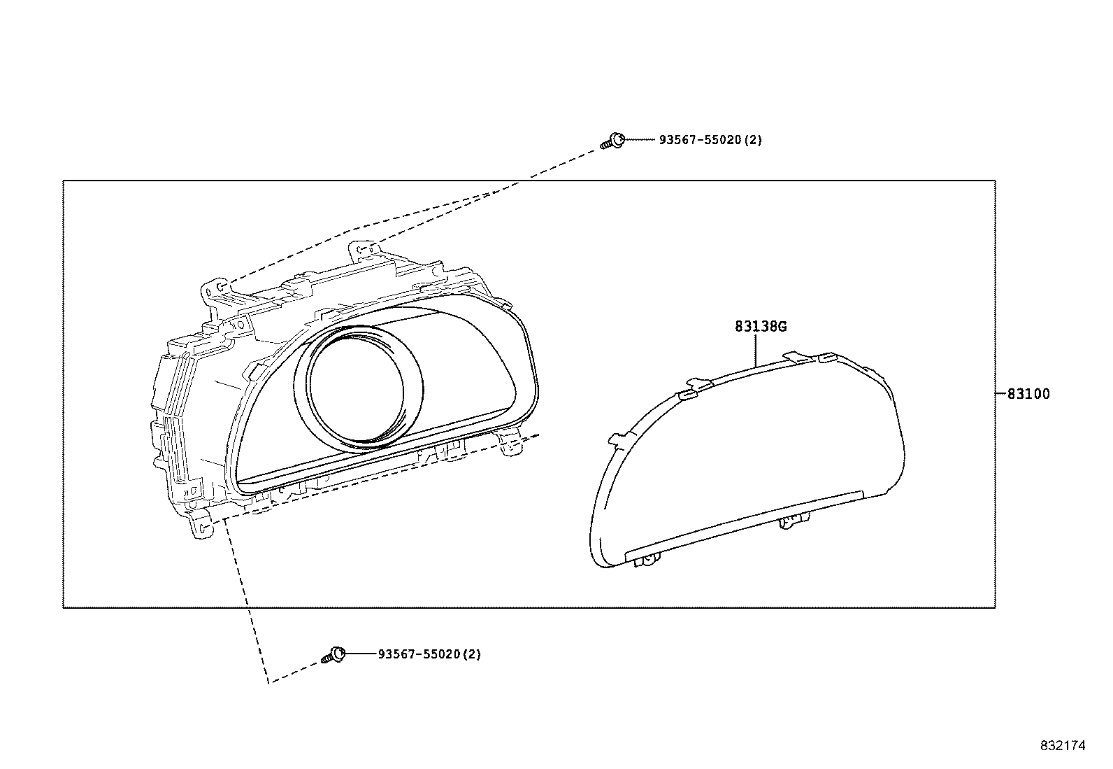 83108-11360 MIRROR SUB-ASSY, METER product image