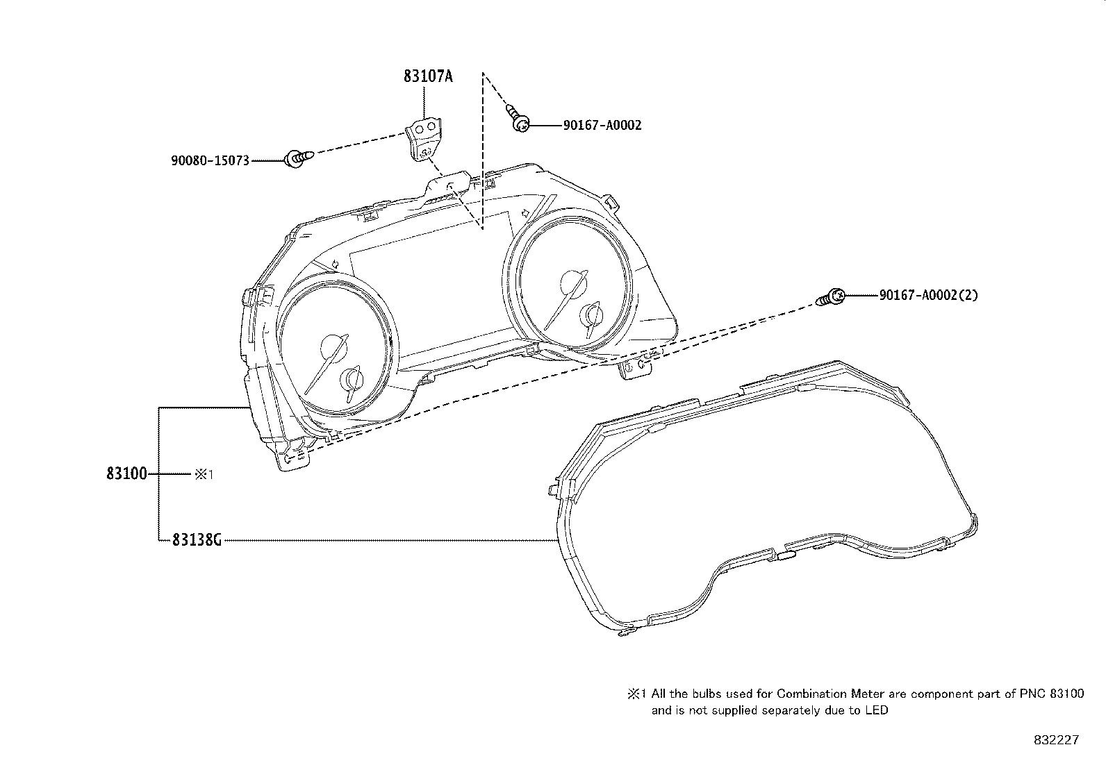 83107-07010 BRACKET SUB-ASSY, METER, NO.2 product image