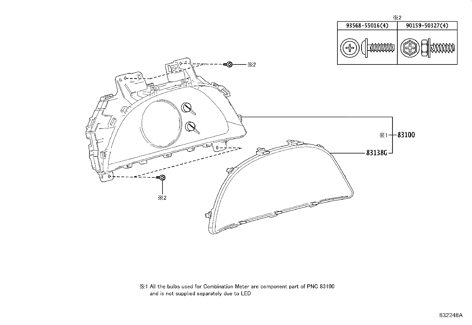 Toyota 83800-3T421 METER ASSY, COMBINATION